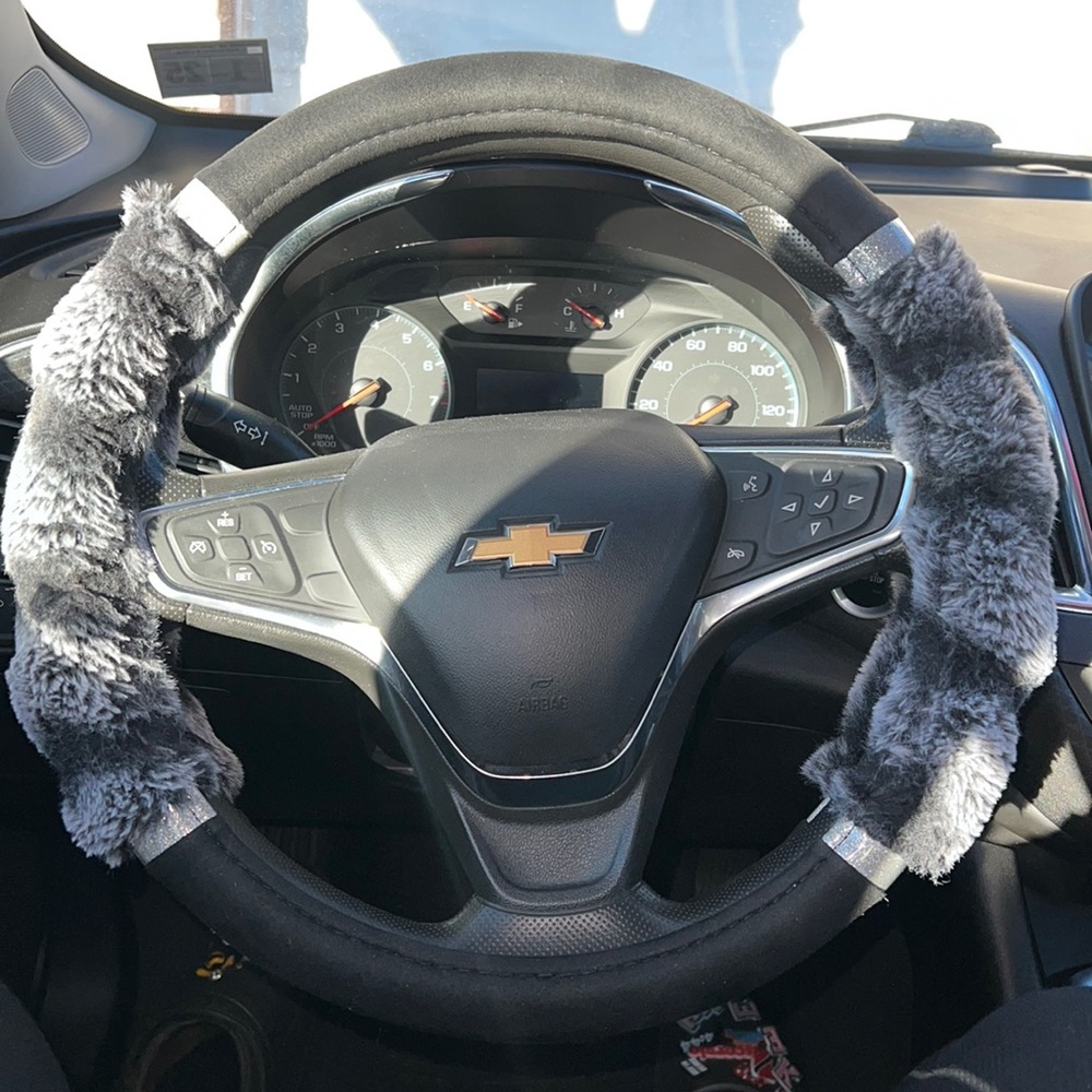 Faux fur car wheel
